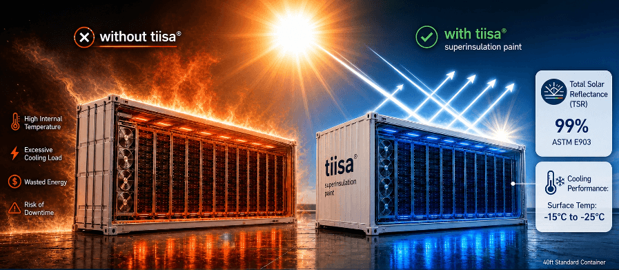 Illustration of containers internal temperatures during summer